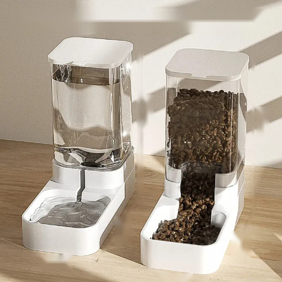 Pet food dispenser and water fountain set